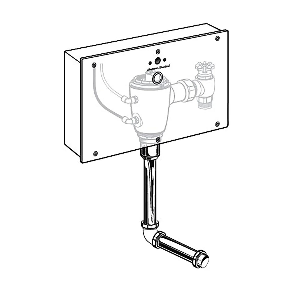 Ultima Selectronic Concealed Urinal Flush Valve with Wall Box, Base Model, Piston-Type, 0.5 gpf/1.9 Lpf