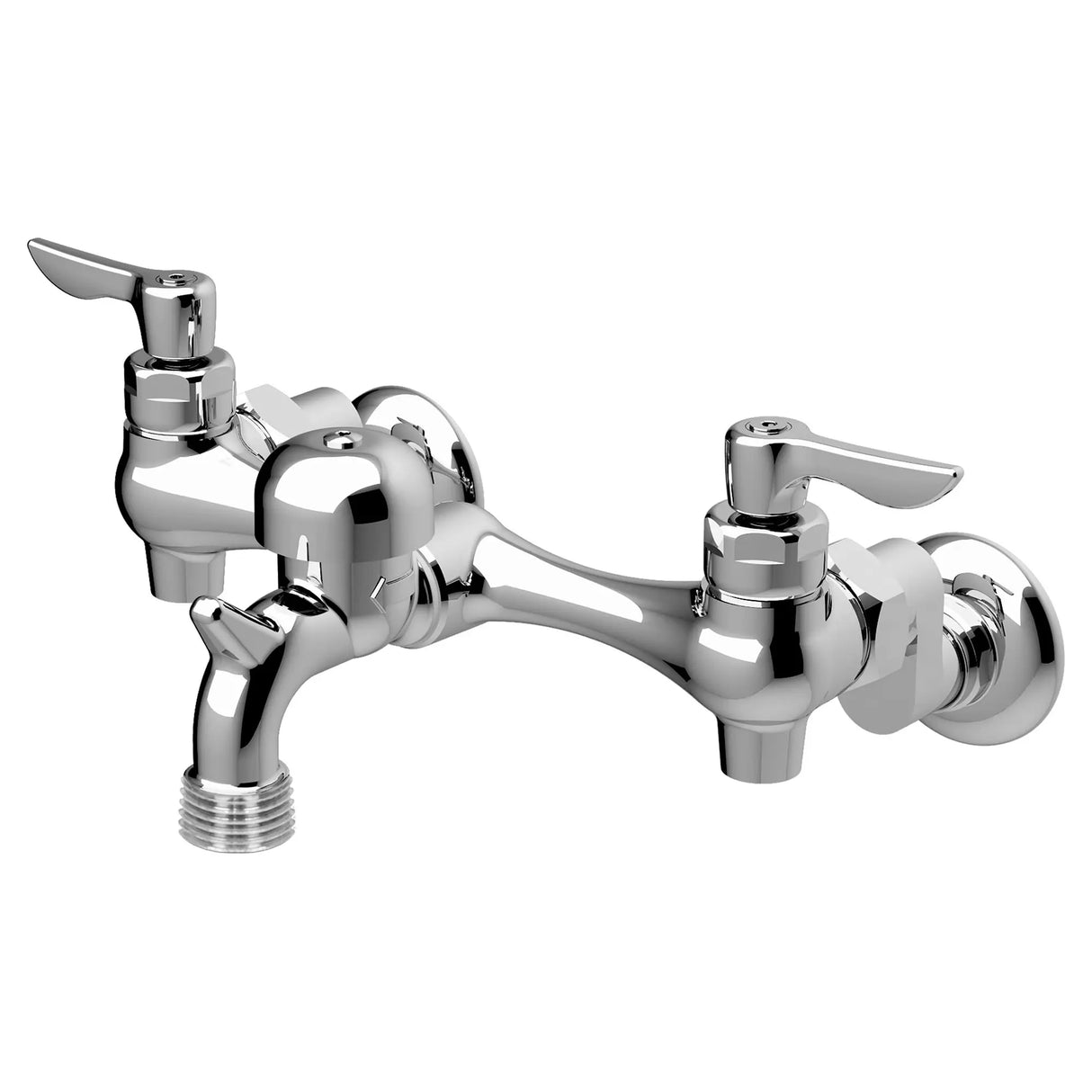 Wall-Mount Service Sink Faucet With 3-Inch Vacuum Breaker Spout and Offset Shanks