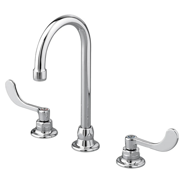 Monterrey® 8-Inch Widespread Gooseneck Faucet With Wrist Blade Handles 0.5 gpm/1.9 Lpm With Flexible Underbody