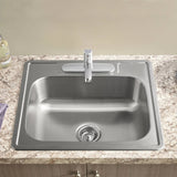 Colony® 25 x 22-Inch Stainless Steel 3-Hole Top Mount Single-Bowl ADA Kitchen Sink