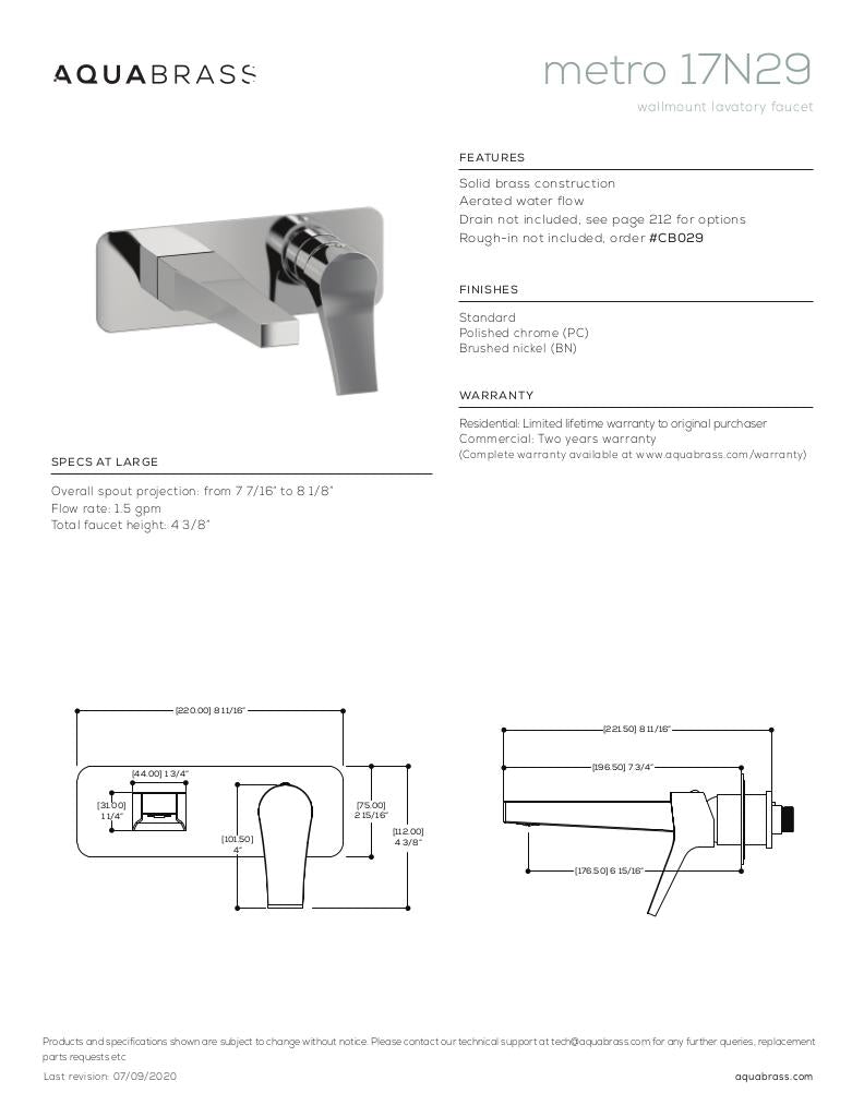 Wallmount lavatory faucet
