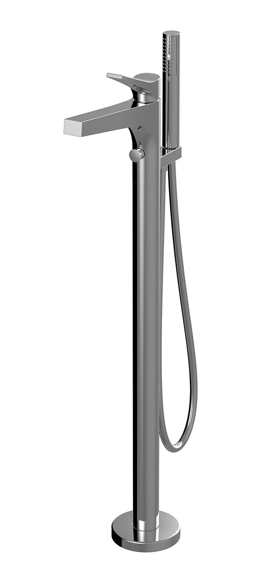 Floormount tub filler with handshower