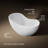Abrazo® 66" x 31-1/2" freestanding bath