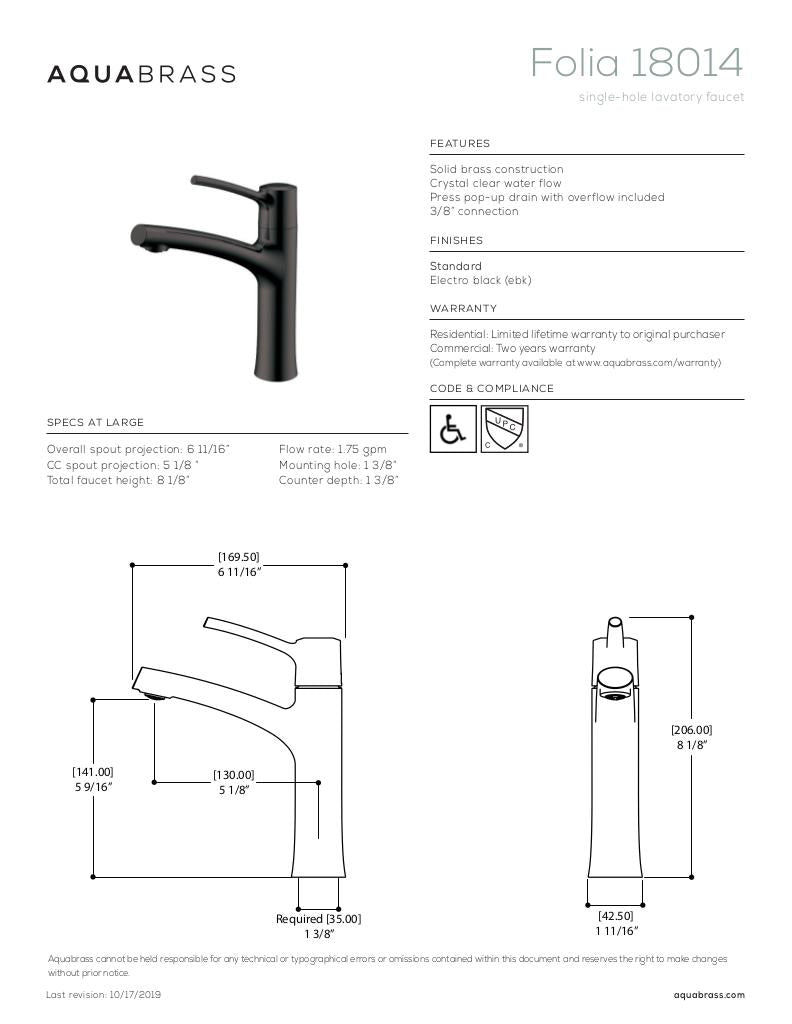Single-hole lavatory faucet