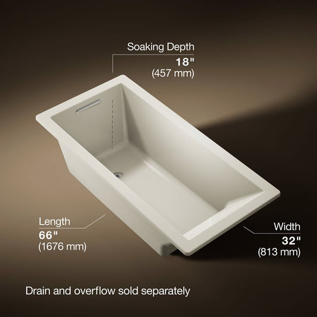 Underscore® 66" x 32" drop-in bath