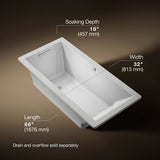 Underscore® 66" x 32" drop-in Heated BubbleMassage™ air bath