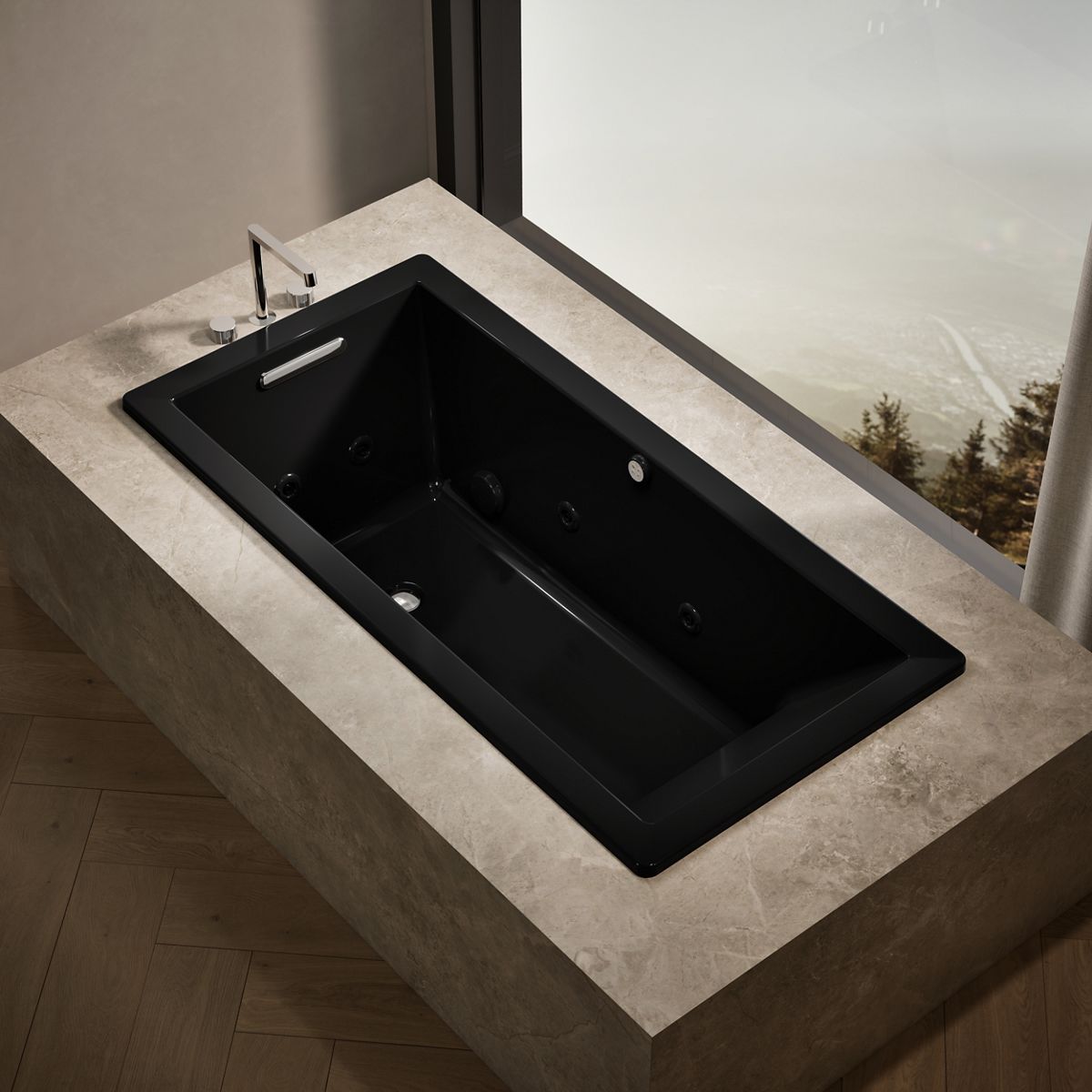 Underscore® 66" x 32" drop-in Heated BubbleMassage™ air bath with whirlpool