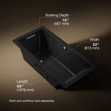 Underscore® 66" x 32" drop-in Heated BubbleMassage™ air bath with whirlpool