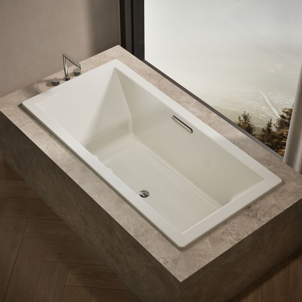 Underscore® 72" x 36" drop-in Heated BubbleMassage™ air bath with Bask® heated surface