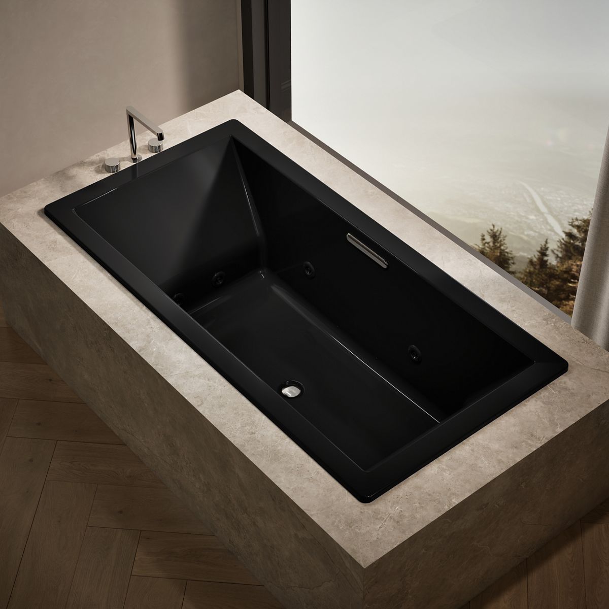 Underscore® 72" x 36" drop-in heated whirlpool bath