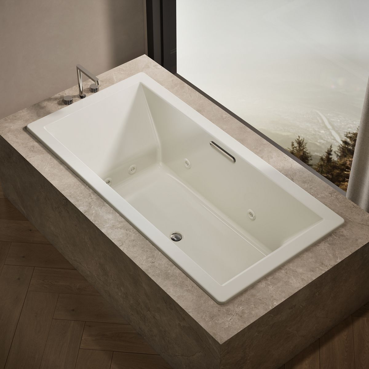 Underscore® 72" x 36" drop-in heated whirlpool bath