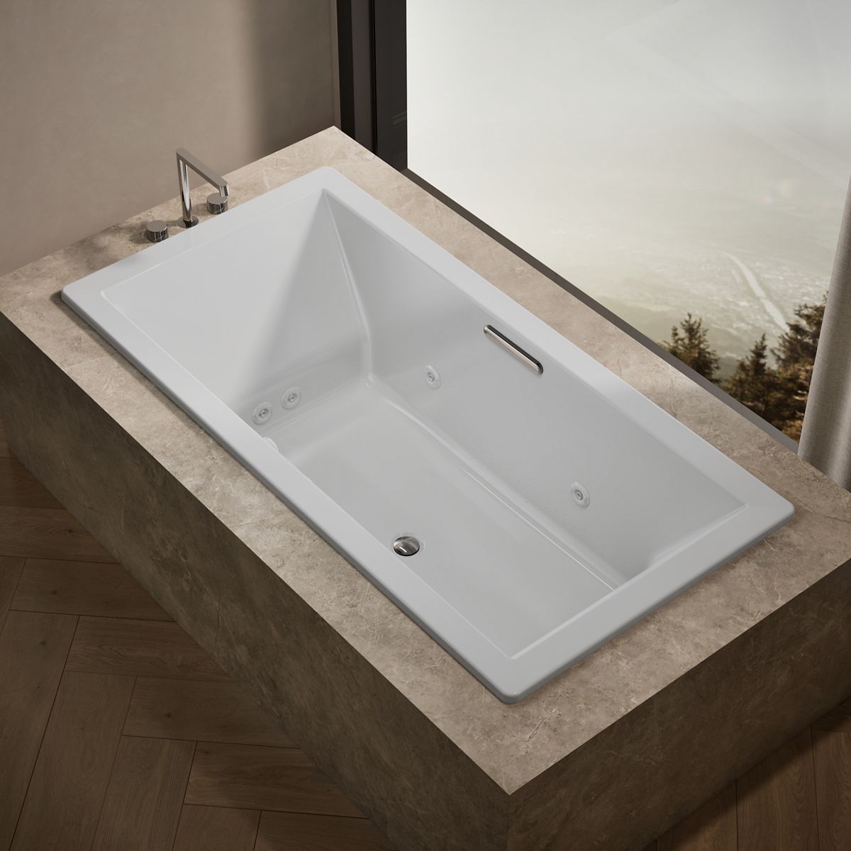Underscore® 72" x 36" drop-in Heated BubbleMassage™ air bath with whirlpool