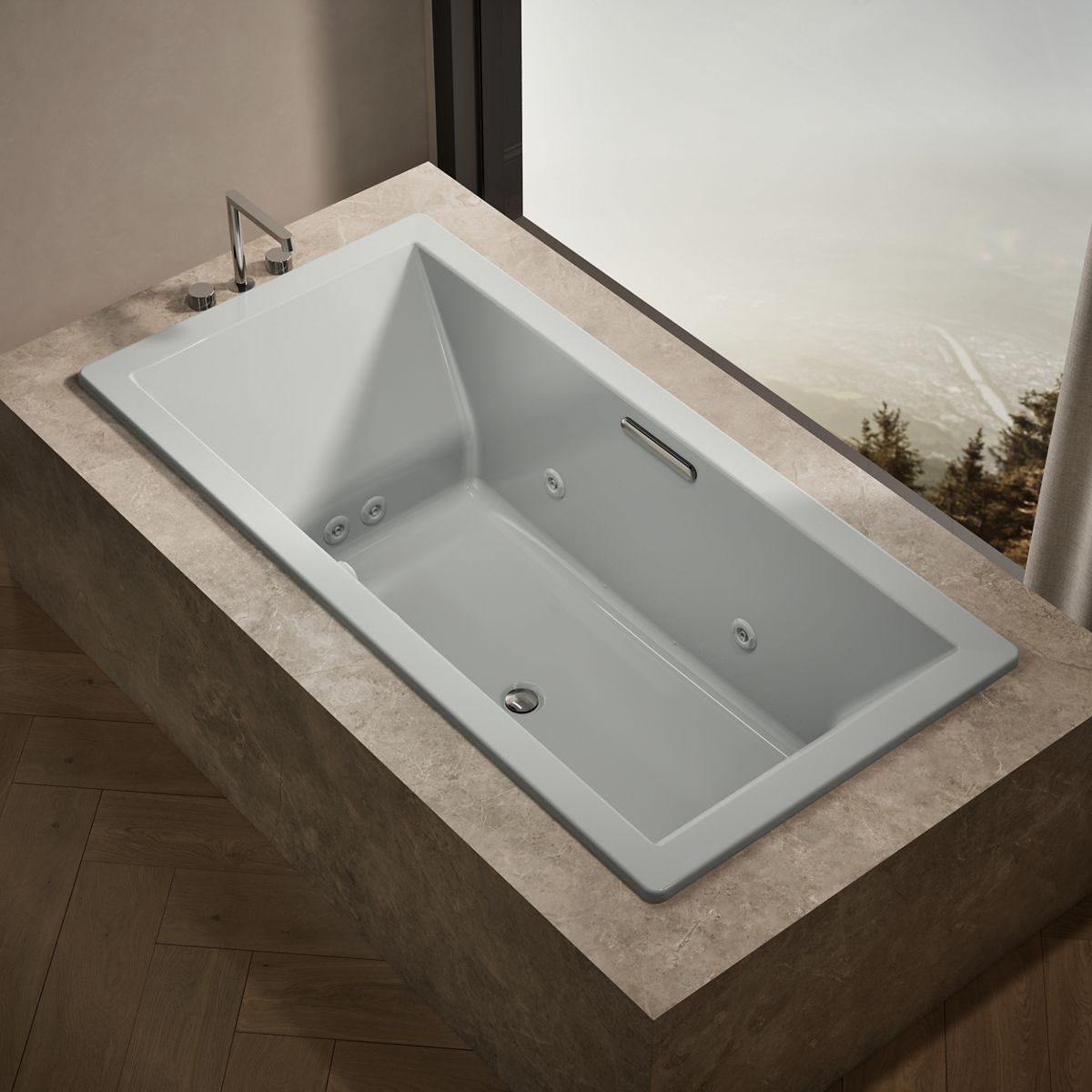 Underscore® 72" x 36" drop-in Heated BubbleMassage™ air bath with whirlpool