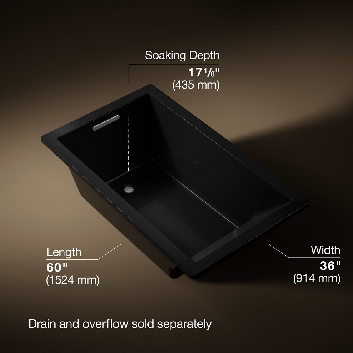 Underscore® 60" x 36" drop-in bath