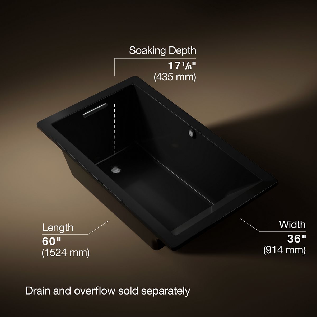 Underscore® 60" x 36" drop-in bath with Bask® heated surface