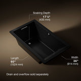 Underscore® 60" x 36" drop-in bath with Bask® heated surface
