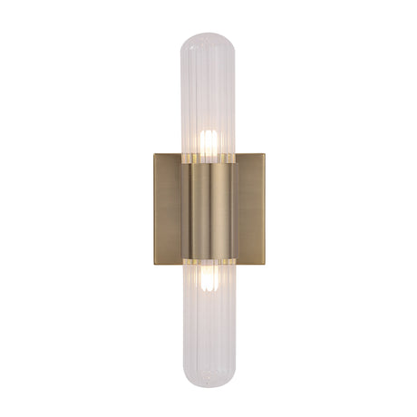 Renwil Chiara 2-light wall sconce with ribbed shades, shown lit