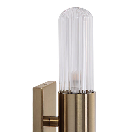 Close-up of the Renwil Chiara ribbed shade with G9 bulb and canopy