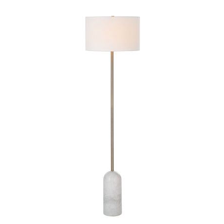 Renwil Lozica 62.5-inch floor lamp with linen drum shade and pillar base