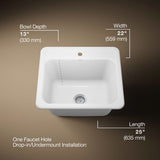 Glen Falls™ 25" top-/undermount single-bowl utility sink