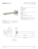 CHICANE-9" square tub spout