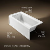 Archer® 60" x 30" alcove bath, left drain