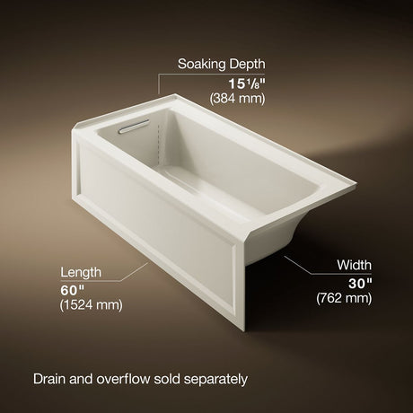 Archer® 60" x 30" alcove bath, left drain