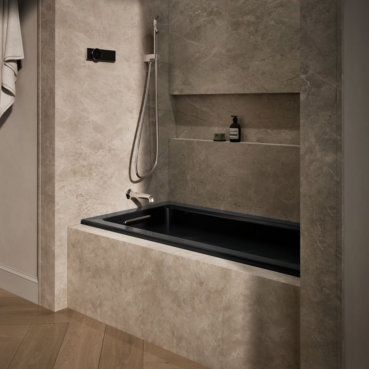 Archer® 60" x 30" alcove bath with Bask® heated surface, left drain