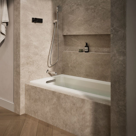 Archer® 60" x 30" alcove bath with Bask® heated surface, left drain