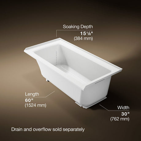 Archer® 60" x 30" alcove bath, right drain