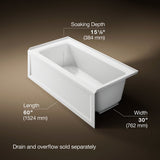 Archer® 60" x 30" alcove bath right drain