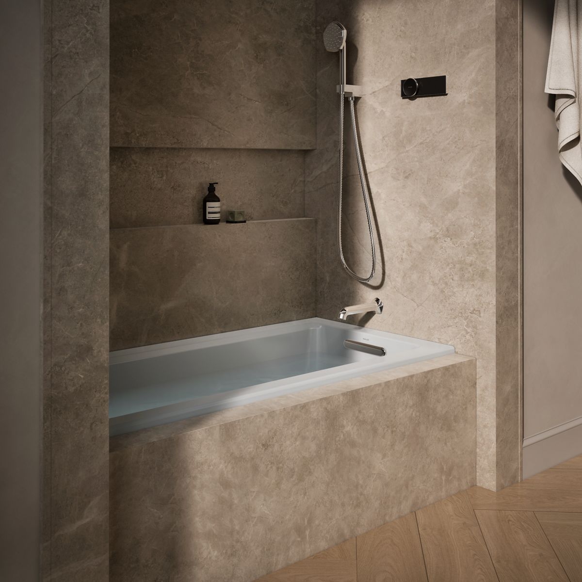 Archer® 60" x 30" alcove bath with Bask® heated surface, right drain