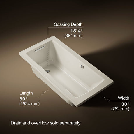 Archer® 60" x 30" drop-in bath with Bask® heated surface