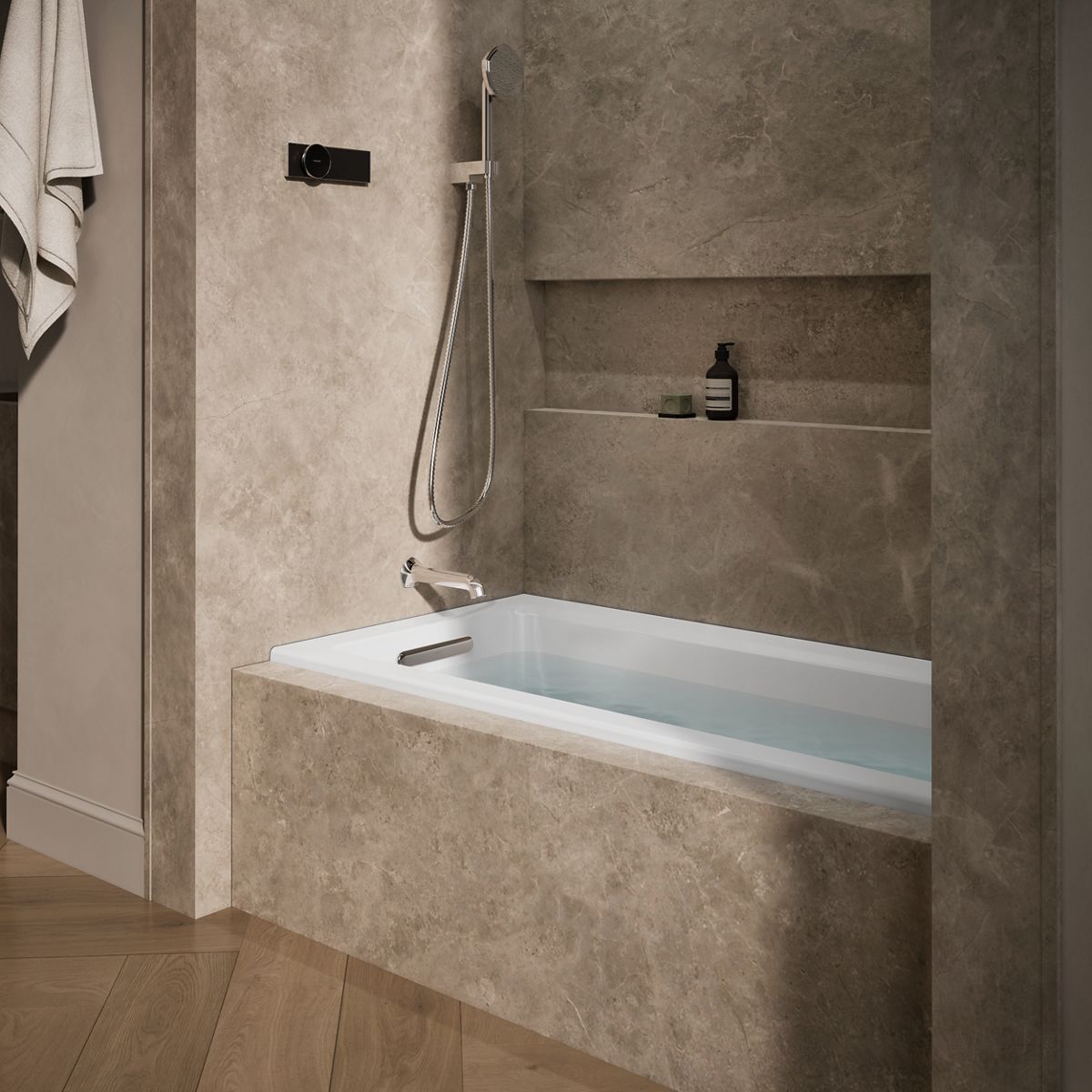 Archer® 60" x 30" alcove Heated BubbleMassage™ air bath, left drain