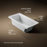 Archer® 60" x 30" alcove Heated BubbleMassage™ air bath, left drain