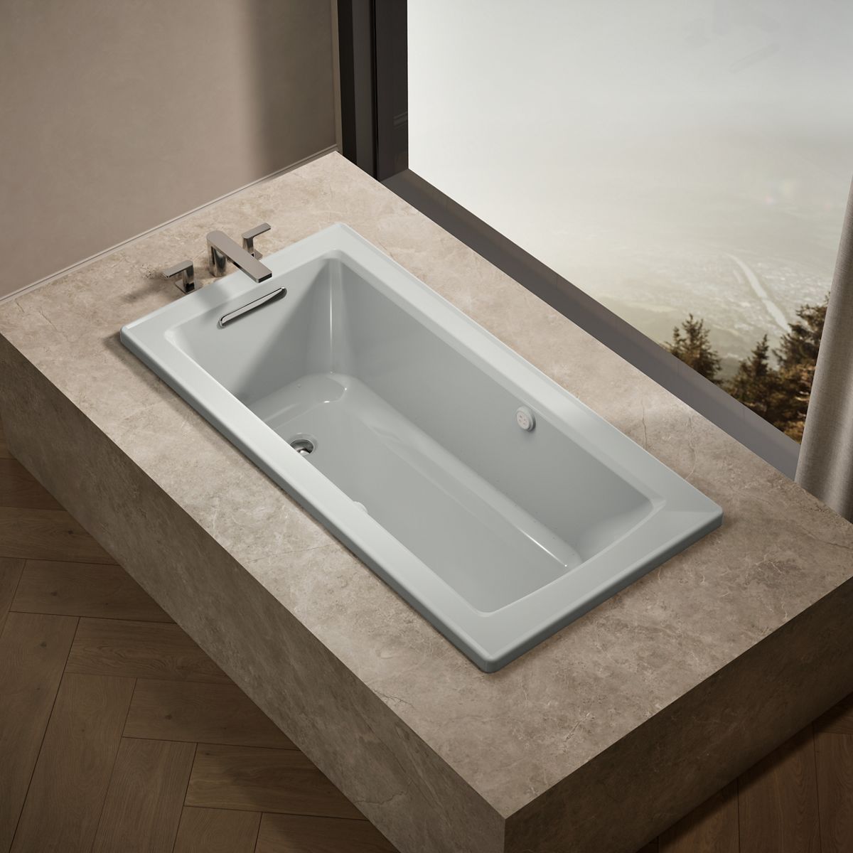 Archer® 60" x 30" drop-in Heated BubbleMassage™ air bath with Bask® heated surface