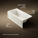 Archer® 60" x 30" alcove whirlpool bath, left drain