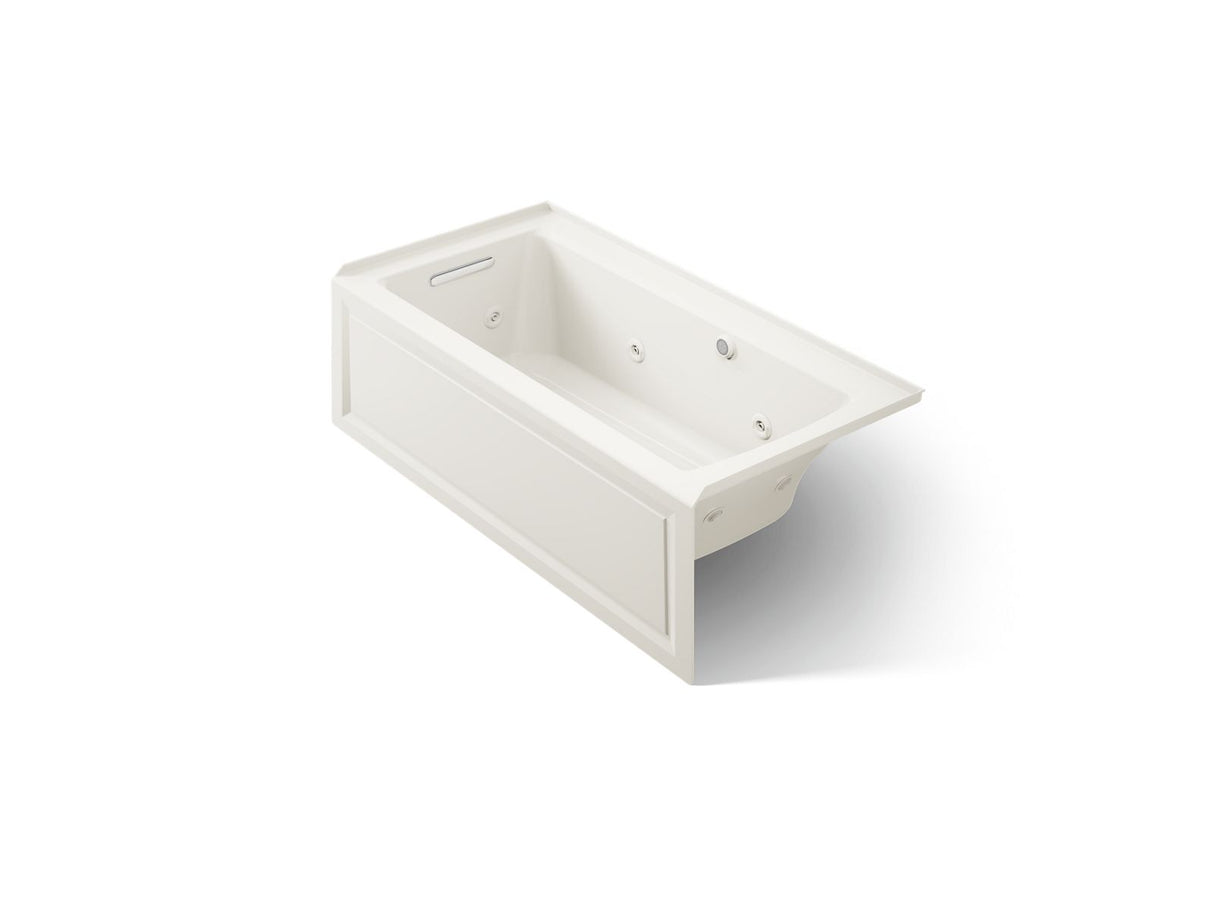Archer® 60" x 30" alcove whirlpool bath with Bask® heated surface, left drain