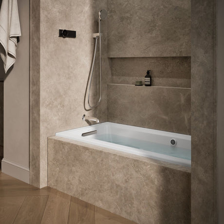 Archer® 60" x 30" alcove whirlpool bath with Bask® heated surface, left drain