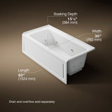 Archer® 60" x 30" alcove whirlpool bath, right drain