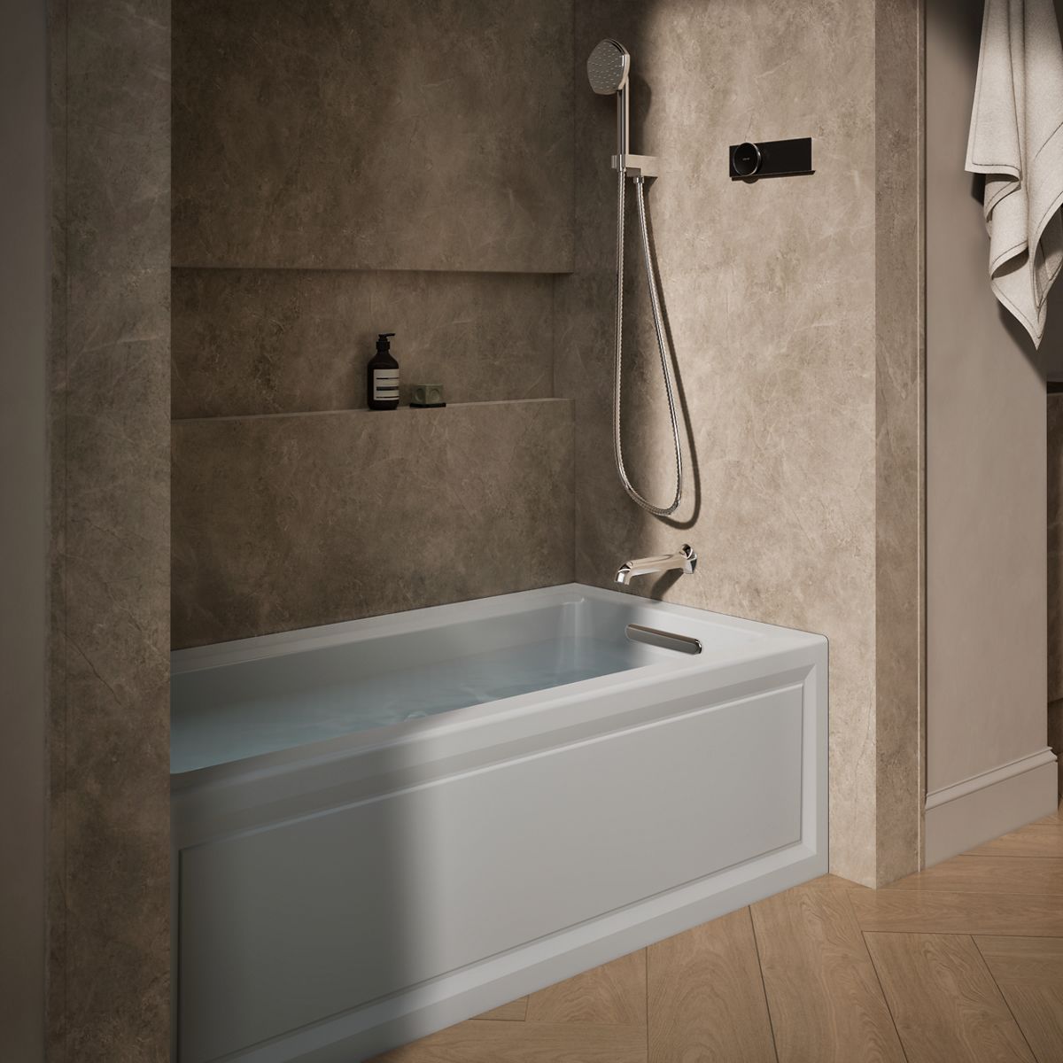 Archer® 60" x 30" alcove heated whirlpool bath, right drain