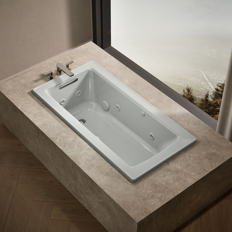 Archer® 60" x 30" drop-in whirlpool bath with Bask® heated surface