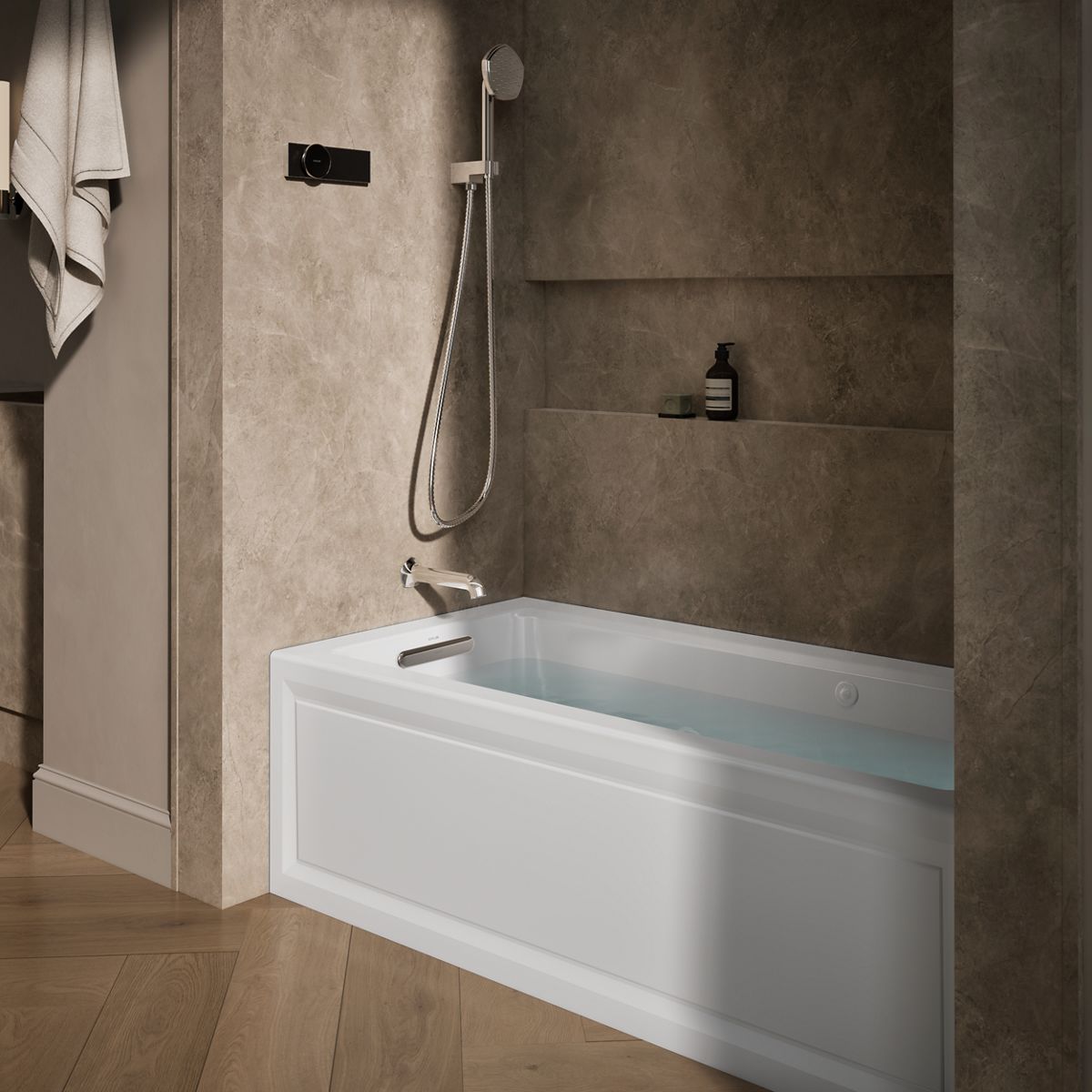 Archer® 60" x 30" alcove Heated BubbleMassage™ air bath and whirlpool, left drain