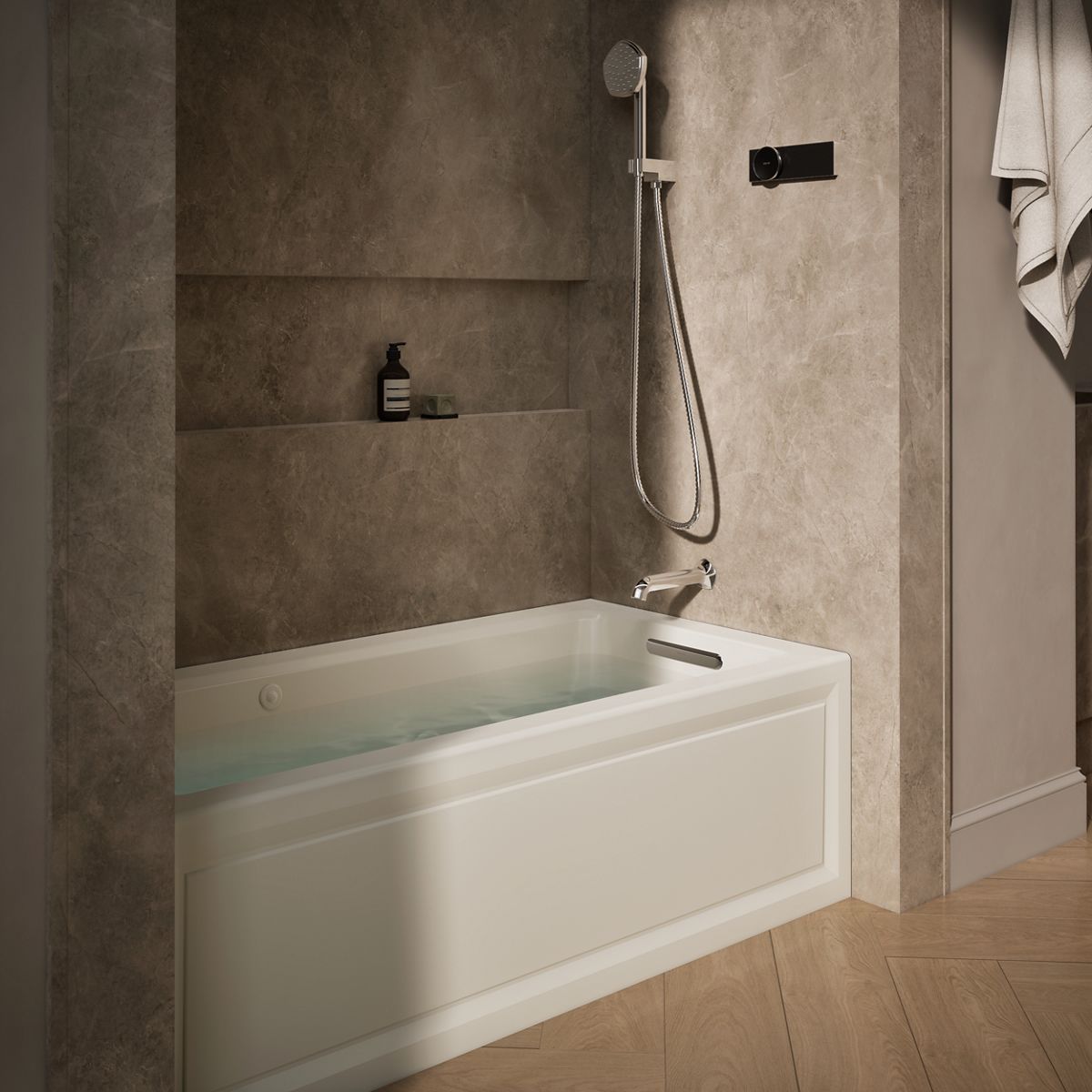 Archer® 60" x 30" alcove Heated BubbleMassage™ air bath and whirlpool, right drain