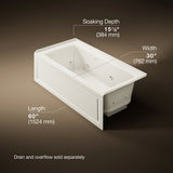 Archer® 60" x 30" alcove Heated BubbleMassage™ air bath and whirlpool, right drain