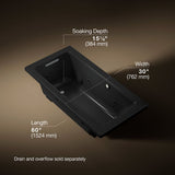 Archer® 60" x 30" drop-in Heated BubbleMassage™ air bath with whirlpool