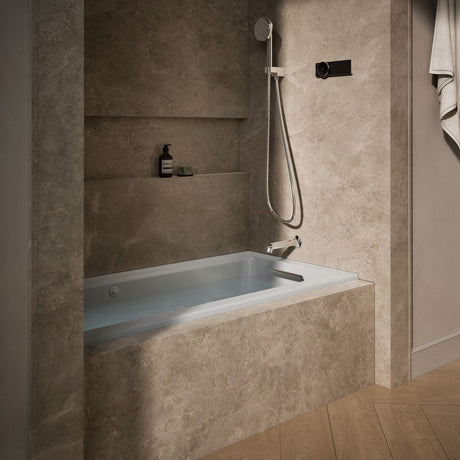 Archer® 60" x 30" alcove Heated BubbleMassage™ air bath and whirlpool, right drain