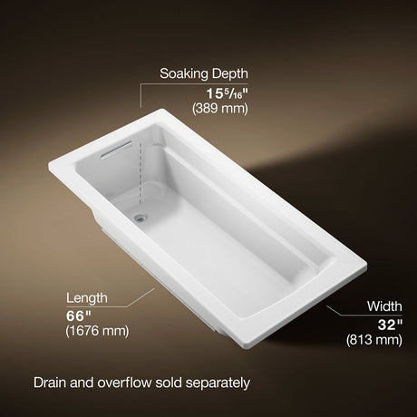 Archer® 66" x 32" drop-in bath