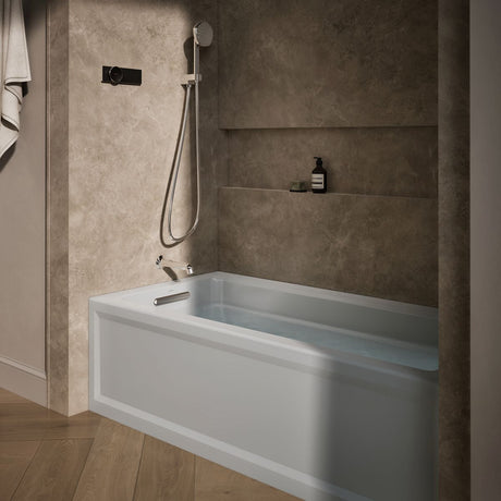 Archer® 66" x 32" alcove bath with Bask® heated surface, left drain