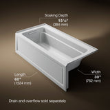 Archer® 66" x 32" alcove bath with Bask® heated surface, left drain